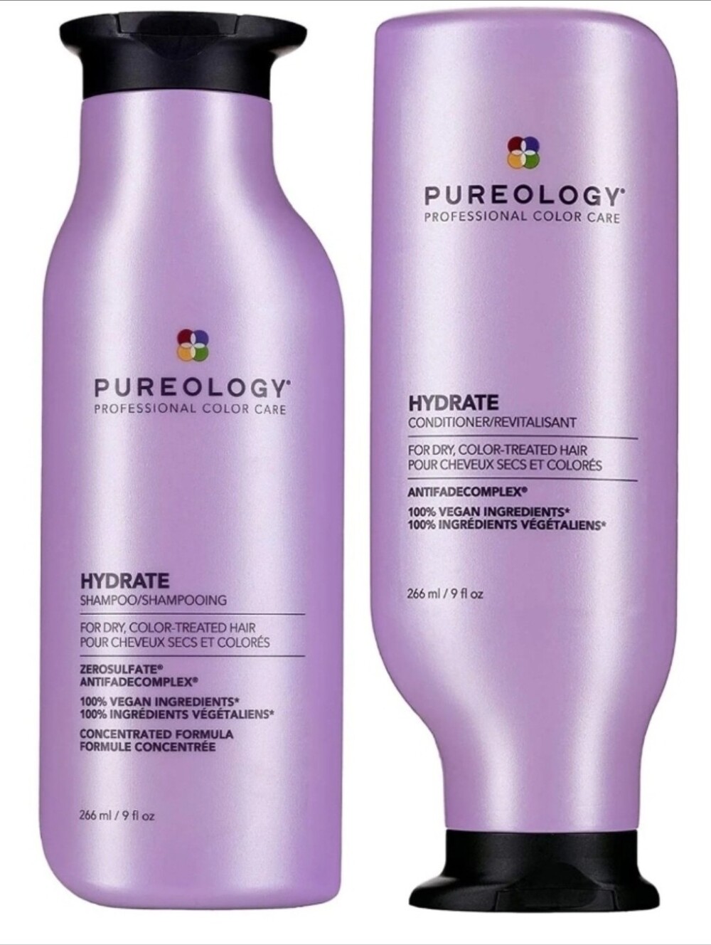 NWT FULL SET Pureology Hydrate Shampoo 226ml & Conditionr 226ml Duo 100% VEGAN